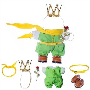 Cowboy Outfit for LABUBU Dolls – 4-Piece Western Set with Denim Hat, Plaid Scarf, One-Piece Jumpsuit & Brown Boots – Doll Clothes Accessories Only