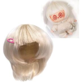 Doll Wig Accessory for Doll – Hairpiece Compatible with 22–24cm Collectible Figures, Accessories for Display & Party Decoration (No Doll Included) (Rose Gold)