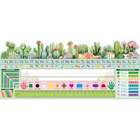 Die-Cut Traditional Manuscript Nameplates Cactus Name Plates for Student Desks Classroom 36Pcs