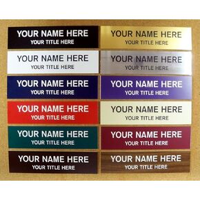 Engraved 2x6 inch Name Plate Plastic Sign Plaque | Add Your Wording for a Personalized Professional Small Office or Suite Sign | Wall or Door Desk Tag Placard Wayfinding Directional Signage | Engraving Included