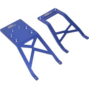 Aluminum Front/Rear Skid Plate for Traxxas 2WD Stampede Skully VXL Brushless Monster Truck (Sliver)