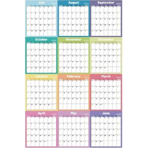 2025-2026 Yearly Wall Calendar, Jul 2025 - Jun 2026,34.8" x 22.8" Large Vertical Yearly Wall Hanging Calendar with Holidays and Festivals, Thick Paper Calendar 12 Month Annual Planner (2025 BOHO)