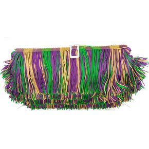 Trims By The Yard 6" Striped Multicolor Chainette Fringe Trim, Polyester Decorative Fringe Trim, Versatile Fringes for Costumes, Uniforms, Home Decor, and Party Decorations, 5 Yards, Magenta