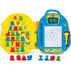 Winfun Lil Learner Alphabet Backpack for Toddlers 3+ Interactive Learning Backpack with 27 Tiles 26 Words 180+ Phrases Letter Writing Features Fun Sounds & Melodies