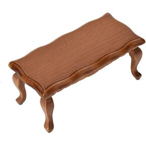 Miniature Dollhouse Tea Table, 1:12 Dollhouse Wooden Coffee Table Living Room Tea Table Miniature Furniture Model (White)