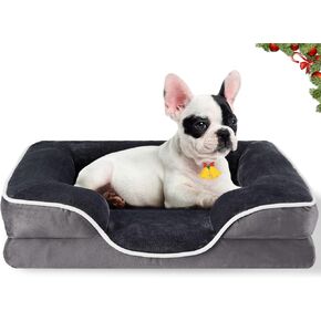 FluffyDream 20 inch Donut Dog Bed, Calming Bed for Dogs, Brown Cat Bed Washable, Round Dog Donut Bed Washable, Plush Fur Dog Bed, Dog Cuddle Bed