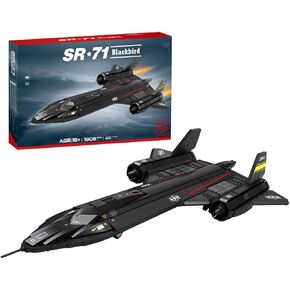 SR71 Blackbird Tactical Aircraft Building Blocks and Construction Toy, Collectible Military-Themed Model to Build and Display, Great Gift for Military Fans (1905 PCS), 1:35 Scale