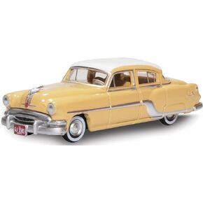 1954 Pontiac Chieftain 4 Door Maize Yellow with Winter White Top 1/87 (HO) Scale Diecast Model Car by Oxford Diecast 87PC54002