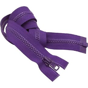 YKK #3 Molded Vislon Medium Purple Lightweight Jacket Separating Zipper - Choose Your Length - Color: Medium Purple #029 - Made in The United States (1 Zipper Per Pack) (22" Inches)