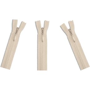 Invisible (Conceal) YKK Zippers - Perfect for Clothes, Crafts & Sewing Projects - Color: Beige #572 - Choose Your Length - Made in The United States (3 Zippers Per Pack) (30" Inches)