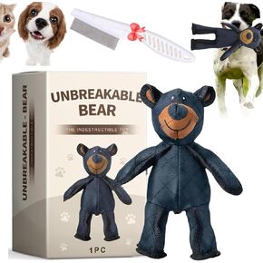 Lettuce Pets Dog Toys, 2025 New Esslvyshop-Bear for Heavy Chewers, Unbreakable Bear Dog Toy, 2.0 Bear for Chewers to Keep Them Busy (Blue)