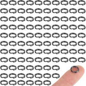 100 Pack Stainless Steel Mini Split Ring Double Jump Rings for Jewelry Making Small Key Rings Double Split Ring Fishing 8 MM