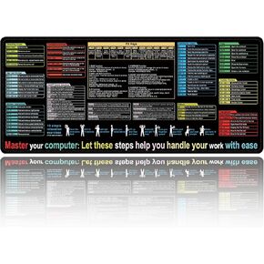 Excel Cheat Sheet Desk Pad ، يحتوي على 9 وحدات وظيفة Excel الرئيسية والوظائف الشائعة ، اختصارات شاملة للتفوق ، وسادة الماوس ، حصيرة لوحة مفاتيح XL كبيرة للكمبيوتر الشخصي والمكتب