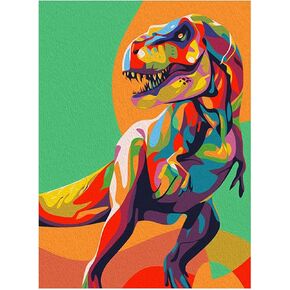 ARAZADR Cross Stitch Kits Stamped Full Range of Embroidery Starter Kits for Beginners Kids and Adults- Colored Dinosaur Pattern, DIY 11CT 3 StrandsCross Stitch Kits for Home Decor, 11.81×15.75Inch