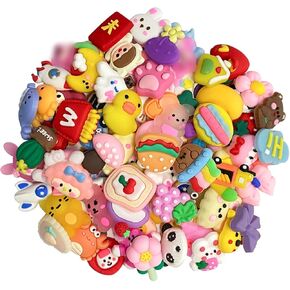 100PCS Decoden Charms, Flatback Resin Charms, Bulk DIY Craft Making Kit, Used for DIY Handicraft Production, Decorating Phone Cases, Issuing Cards, Etc(Random Non Repeating Pattern)