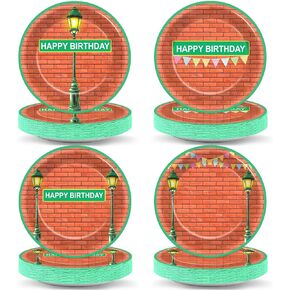 48Pcs Yellow Cartoon Birthday Party Supplies Bikini Flower Party Bubble Paper Plates Yellow Cartoon Plates Under the Sea Dinnerware Tableware for Birthday Baby Shower Ocean Theme Parties Decorations