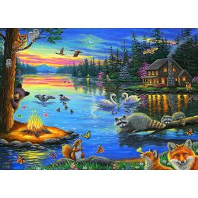 300 Piece Puzzles for Adults - Very Hungry - Designed by Joseph Burgess - Large Piece Jigsaw Puzzles