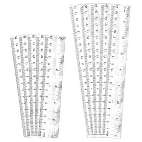 10 Pcs Clear Ruler, Clear Plastic Ruler 6 Inch 8 Inch Transparent Shatterproof Straight Rulers with Inches and Centimeters for School Classroom Home Office