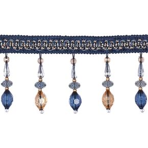 Fringe Trim Tassel,Crystal Beaded Pendant Tassel, Tassel Trimming Wedding Decor (Color : Gold) (Color : Purple) (Dark Blue)(Dark Green)