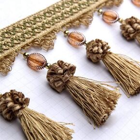 Fringe Trim Tassel,Crystal Beaded Pendant Tassel, DIY Home Decor Accessories (Color : 8) (Color : 4)(8)