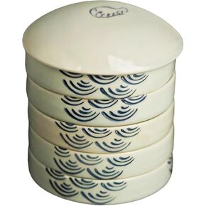 Elegant Ceramic Watercolor Mixing Tray with Lid – 5-Dish Palette, Perfect for Ink & Watercolor Painting, Ideal Gift