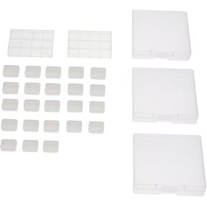 DOITOOL 25Pcs Transparent Watercolor Box Art Painting Color Mixing Tray Portable Pigment Holder for Home Studio and Travel Use and Easy to Clean