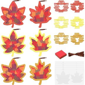 Chiisong 24 Sets Apple Crafts Kit DIY Tissue Paper Sign Crafts for Back to School Fall Harvest Thanksgiving Religious Christian Party Fun Home Actives