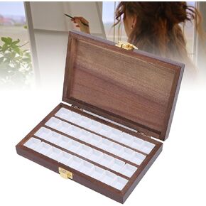 Watercolor Tray Palette 36 Wells Walnut Wood Watercolor Mixing Tray with Lid, for Travel and Outdoor Sketching and Painting