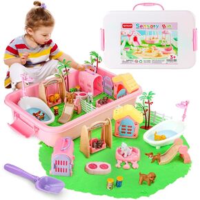 21 PCS Pet Sensory Bin ، Dog & Cat Sandbox مع Sand & Box ، Play Sand Art Toys Kit ، مجموعة لعب Pet Care ، ألعاب الشاطئ للأطفال الذين تتراوح أعمارهم بين 4 و 8 سنوات