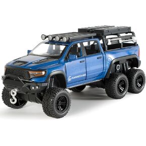 Toy Trucks for Boys 1/32 Diecast Trucks Mammoth Model Truck,Collectible Pickup Truck Model Kit,Pull Back Cars with Lights and Sounds,Toy Trucks for Boys Age 4-7（Blue）