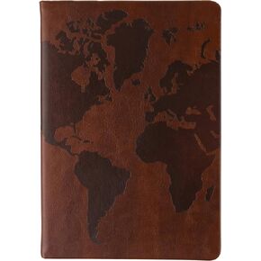 Eccolo Lined Journal Notebook, Flexi-Cover, World Map, 256 Ruled Pages, Medium 5.75-x-8.25 inches