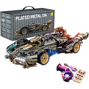 Sport Racing Car Building Block Sets for Adults, Remote Control 1:14 Race Supercar Toys Kits with LED RC Collectible MOC Model Construction Birthday Gifts for Boys Teens Men Age 8-12 12-16,14+