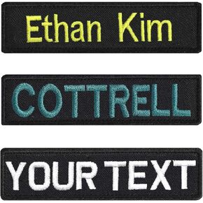 DayDay Patch Custom Name Patch ，2 Pieces Black Embroidered ,Size is 3'' x 1''