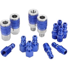 ColorConnex Coupler & Plug Kit, Automotive Type C, 1/4" NPT, Blue, 14-Piece - A72458C