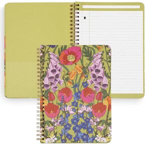 Vera Bradley Floral Mini Spiral Notebook, College Ruled Paper, 8.25" x 6.25" with Pocket and 160 Lined Pages, Meadow Bouquet
