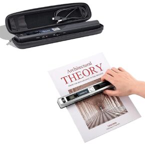 Munbyn Portable Scanner ، Photo Scanner for A4 Documents Pictures Pages نصوص في 900 نقطة في البوصة الفضة وحالة السفر الثابت لـ ISCAN