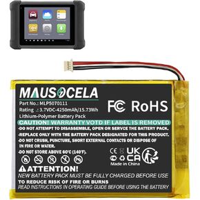4250mAh MLP5070111 Replacement Battery, Compatible with Au'tel DS808,DS808K, IM508, MaxiDAS DS808 Scanner, MaxiDAS DS808K, MaxiIM IM508, MaxiTPMS TS608 Scanne, MK808, MK808BT, MK808IM, MK808TS