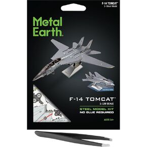 Fascinations Metal Earth F-14 Tomcat 3D Metal Model Kit Bundle with Tweezers