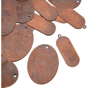 ROSENORTH Stamping Blank Jewelry Kit - Includes 30 Brass Blanks (24 Gauge Oval & Bar) & Earring Findings (100pcs Total) for DIY Earrings & Necklaces (Antique Copper)