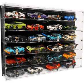 Wall-Mount Display Case for 24 Lego Speed Champions Cars