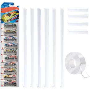 4 PCS Model Car Display Case Wall Mount Holds Up to 40 Cars Diecast Blister Packed Toy Car Organizer Compatible with Packaged Cars Toy Car Storage Display Case Display Shelf Rack Wall Storage White