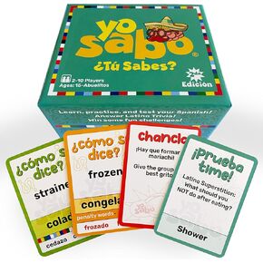 Edition 2 – New Family Friendly Bilingual Card Game – More Cards, More Game Time – Challenge Your Spanish with Trivia & Hilarious Challenges – Juego de Mesa with 198 Cards for All Ages