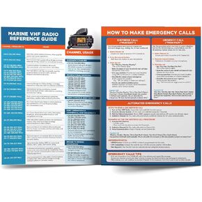 Marine Boat VHF Radio Reference Guide Chart - Must Haves on a Boat Boating Accessories - Marine Boat Radio Reference - Boat Safety Accessories - Boating and Sailing Gift - Tear & Water Resistant
