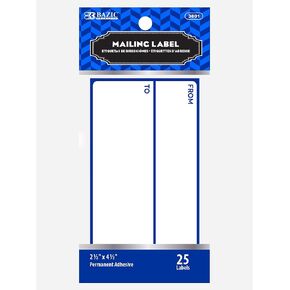 BAZIC Mailing Label 4 1/2" x 2 1/2" Self Adhesive Shipping Labels, Easy to Peel Address Labels, Matte White (25/Pack), 1-Pack