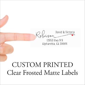 Clear Frosted Matte Finish Return Address Labels, Paper, 150 Labels, 5 Sheets, 30 Labels per Sheet, 2.625'' x 1''