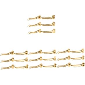 TEHAUX 3Pcs Adjustable Slider Bracelet - Stainless Steel Bracelet Slider Extension Chains for DIY Jewelry Making Gold Plated