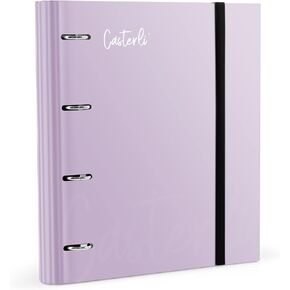 72997 - Basic Die-Cut 4 Ring Binder, Matte Lined Cover, Size 320 x 275 x 40 mm, Assorted Colours, 40 mm Rings (Lilac)