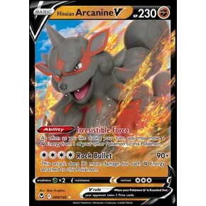 Hisuian Arcanine V 090/195- Silver Tempest - Pokemon Ultra Rare Card - Holo Foil