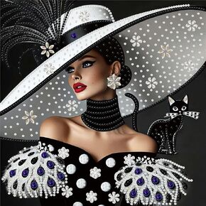 CSZPPQAF 5D Diamond Painting Kits for Adults, Elegant Lady Special Shape Diamond Art Kits for Adults Beginner, DIY Crystal Drill Diamond Dots Gem Painting for Home Decor 11.8x11.8 Inch
