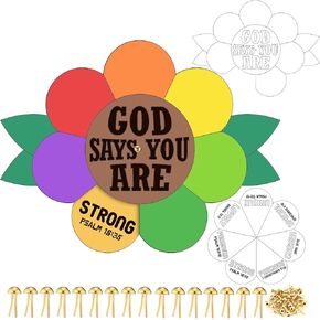 24 Sets God Says You are Coloring Wheel Bible Craft Affirmation Scripture Coloring Wheel 7 Biblical Truths Corresponding Bible Verses Religious Activity for Home Supplies Sunday School